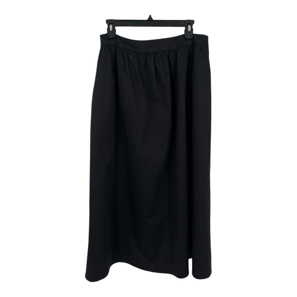 Ming Wang skirt gathered cotton blend maxi black size Small S - Picture 2 of 6